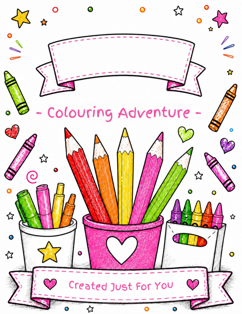 Pink colouring adventure cover