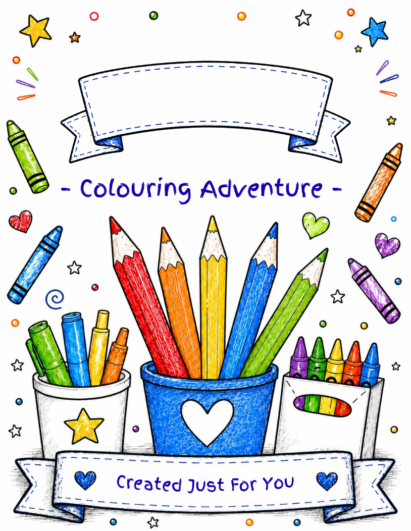 Blue colouring adventure cover
